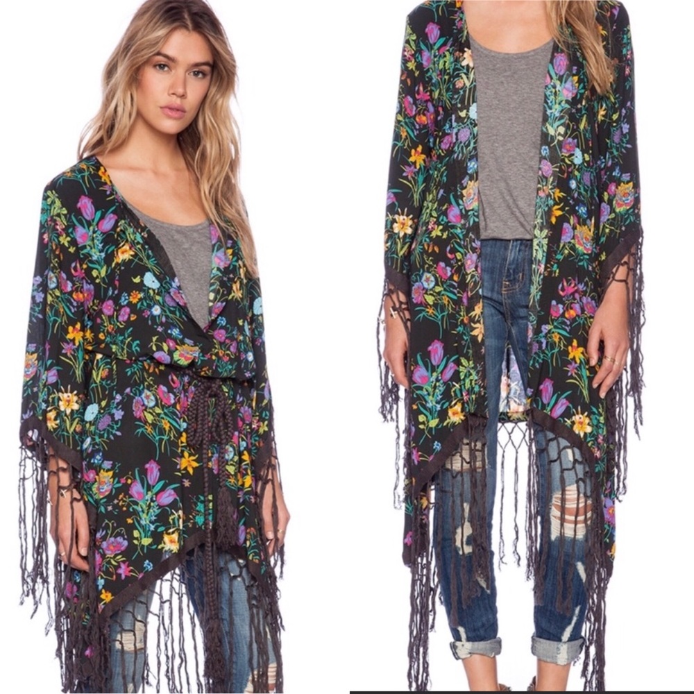 Spell Gypsy Queen Tasseled Kimono with belt OS